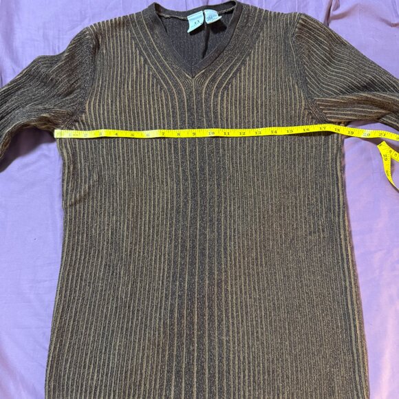 Armani Exchange A/X brown, ribbed, v-neck pullover sweater size Large - Picture 5 of 8